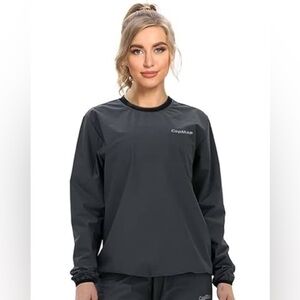 CAPMAP Women’s Sauna Suit Swear Jacket Workout Long Sleeve Shirt L NEW